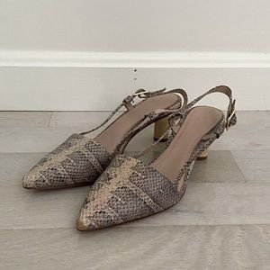 AD & Daughters Katsa Snake Print Leather Pumps